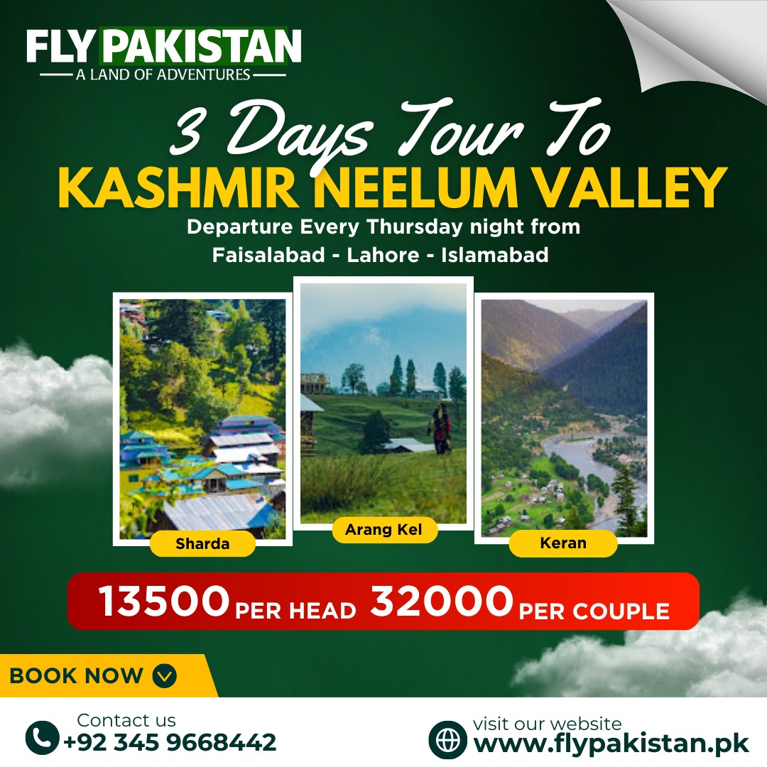 Book Deal 3 Days Tour To Kashmir Neelum Valley Weekly Tour